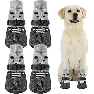 Tchsrim 4 Piezas Calcetines Perro,Calcetines Antid