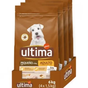 Ultima Pequeño Adult Pollo, Comida seca para perros, Pack de 4 x 1,5kg, Total 6kg