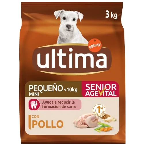 Ultima Pequeño Senior Pollo, Comida seca para perros, 3kg