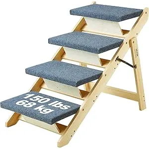 VEVOR Escaleras de Madera para Mascotas 4 Escalone