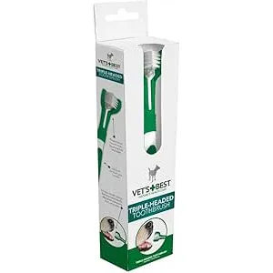 Vet's Best Cepillo de Dientes de Triple Cabeza par