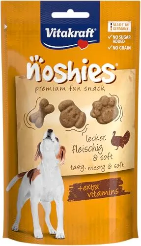 Vitakraft - Noshies, Snacks para Perros, Figuritas de Carne de Pavo - 90 g