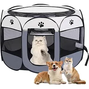 ZOYDP Parque para Perros, 73 x 73 x 43cm Corralito
